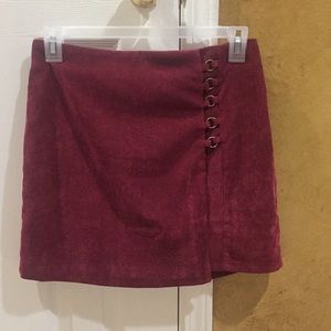 NWT Love Riche Burgundy Corduroy Skirt